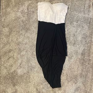 Sleeveless Elastic Corset Back Cinched Waist Assymetric Hem Dress